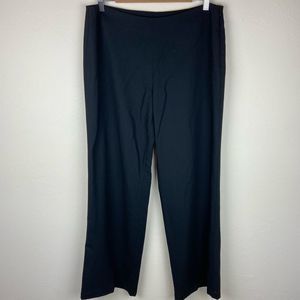 Eileen Fisher Fine Wool Wide-Leg Pant - Black